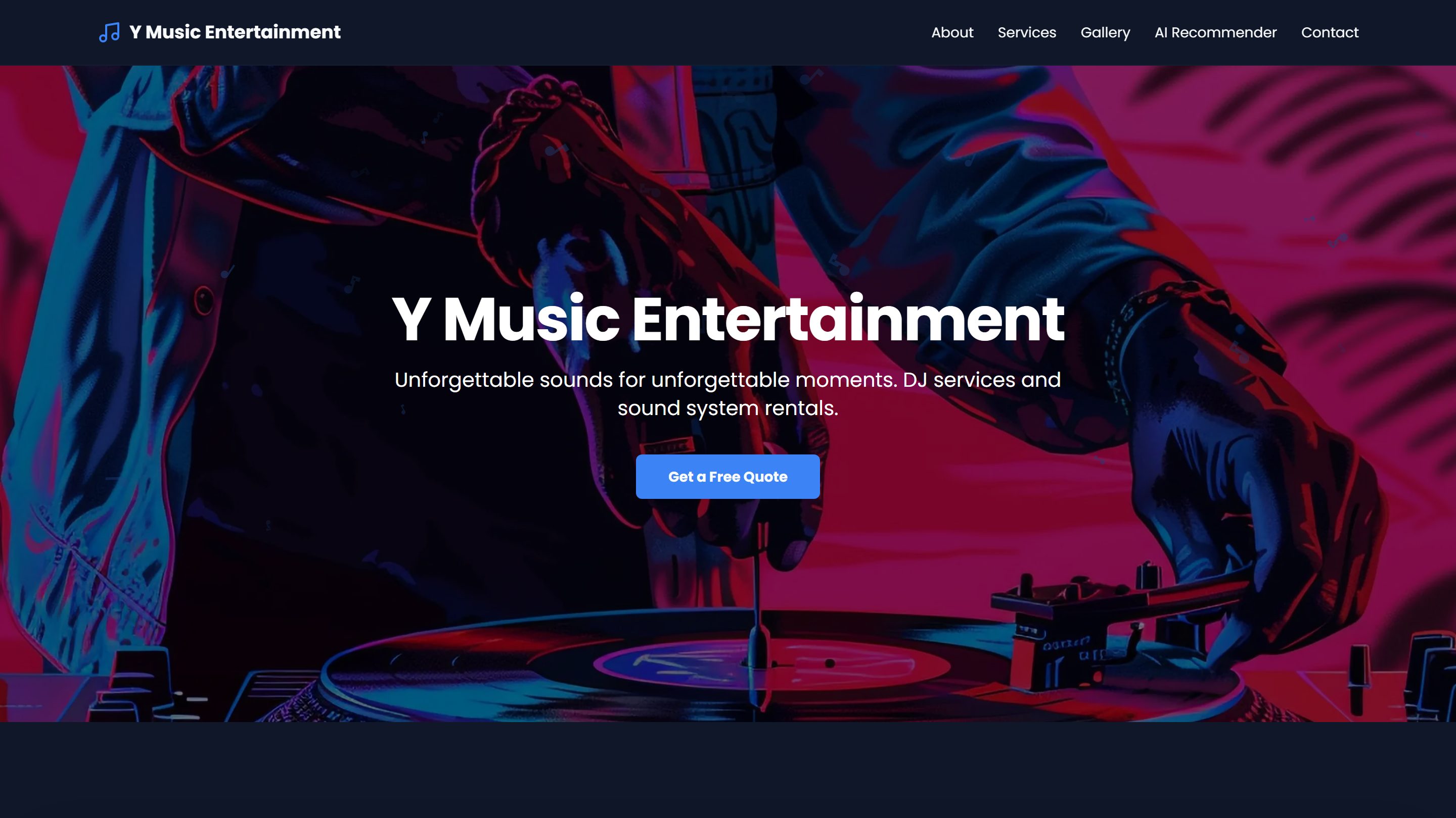 DJY Music — DJ & event service website