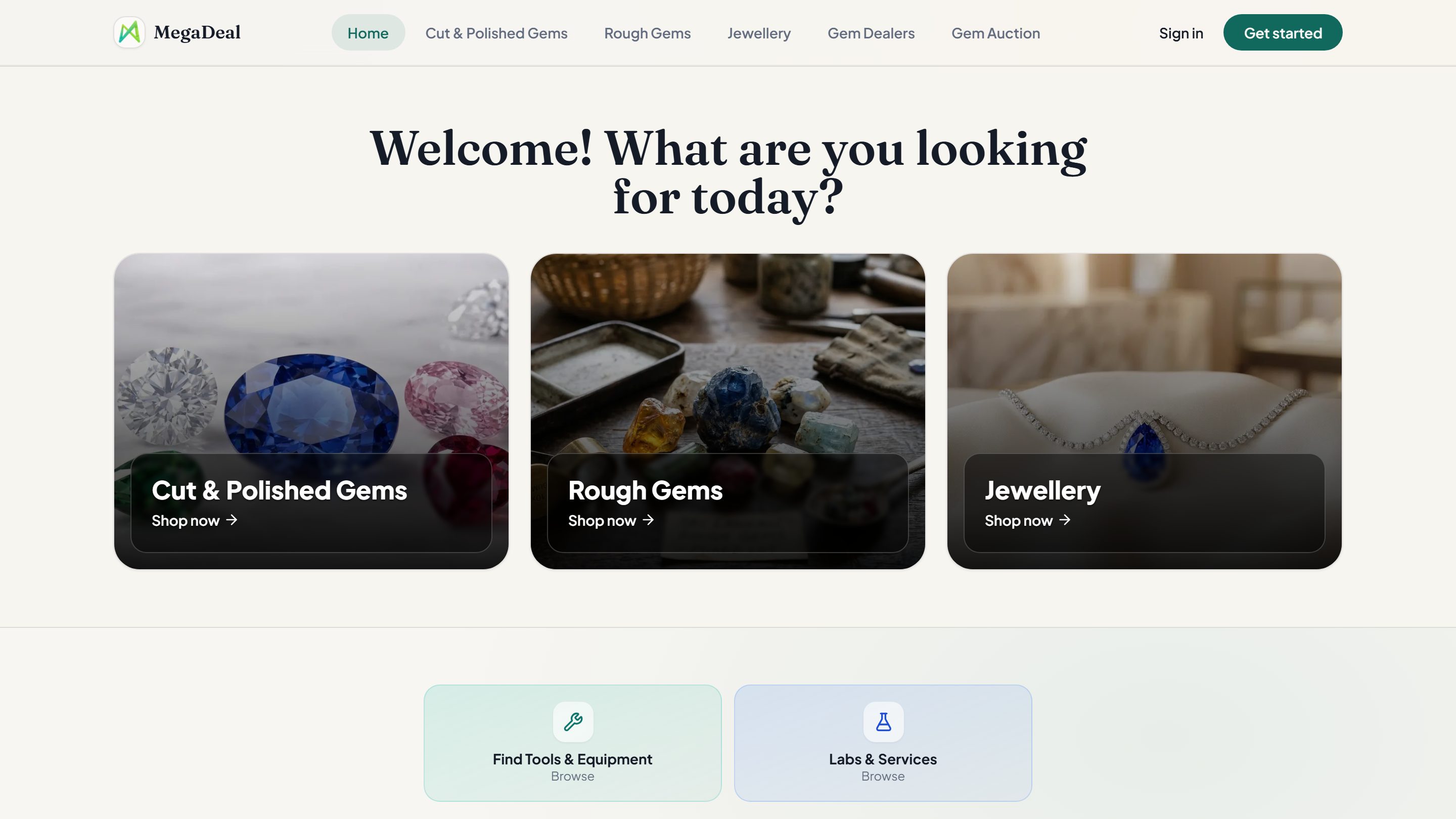 MegaDeal — Gem marketplace platform